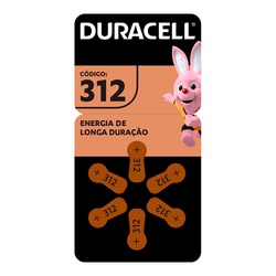 Pilha Duracell Auditiva 312 C/6un