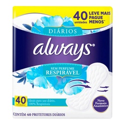 Absorvente Always Prot.diario Lv40 Pg30