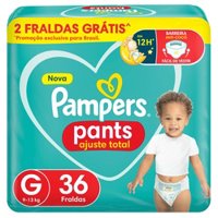 Fralda Pampers Pants G C/36 Ajuste Total