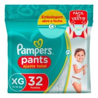 Fralda Pampers Pants Xg C/32 Ajuste Total