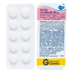 Acido Acetil Salicilico 100mg C/10cprs